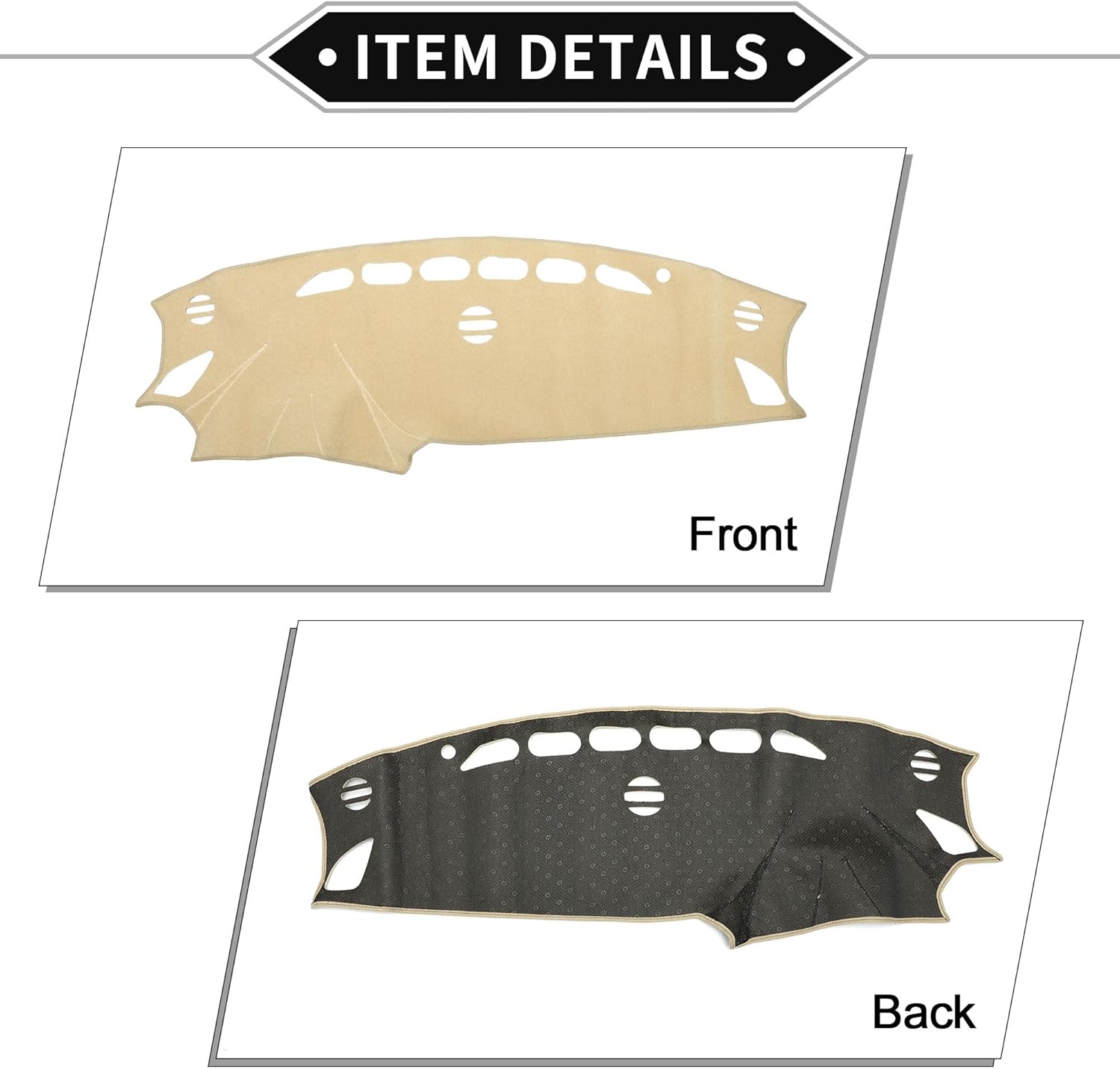 Dash Cover Compatible for Mazda CX-5 2012-2016, Non-Slip Polyester Silicone Beige Center Console Dashboard Cover Pad Carpet