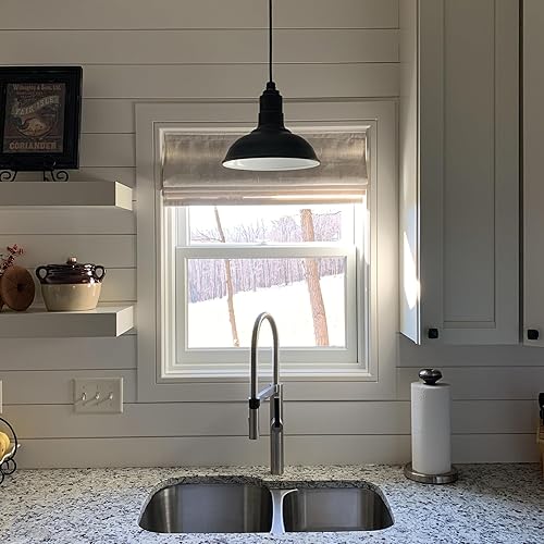 Miniatura 4 de Steel Lighting Co. El Segundo - Lámpara de granero  Colgante montado en el techo  Cúpula de 12 pulgadas  Montaje empotrado  Luz de granja de acero