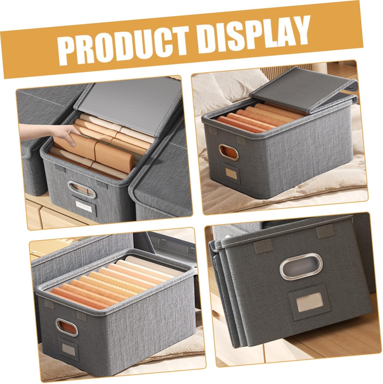 Cabilock Foldable Cloth Storage Organizer Capacity Storage Bin for Clothes and Blankets and Space Saving Design for Home Closet and Bedroom Use