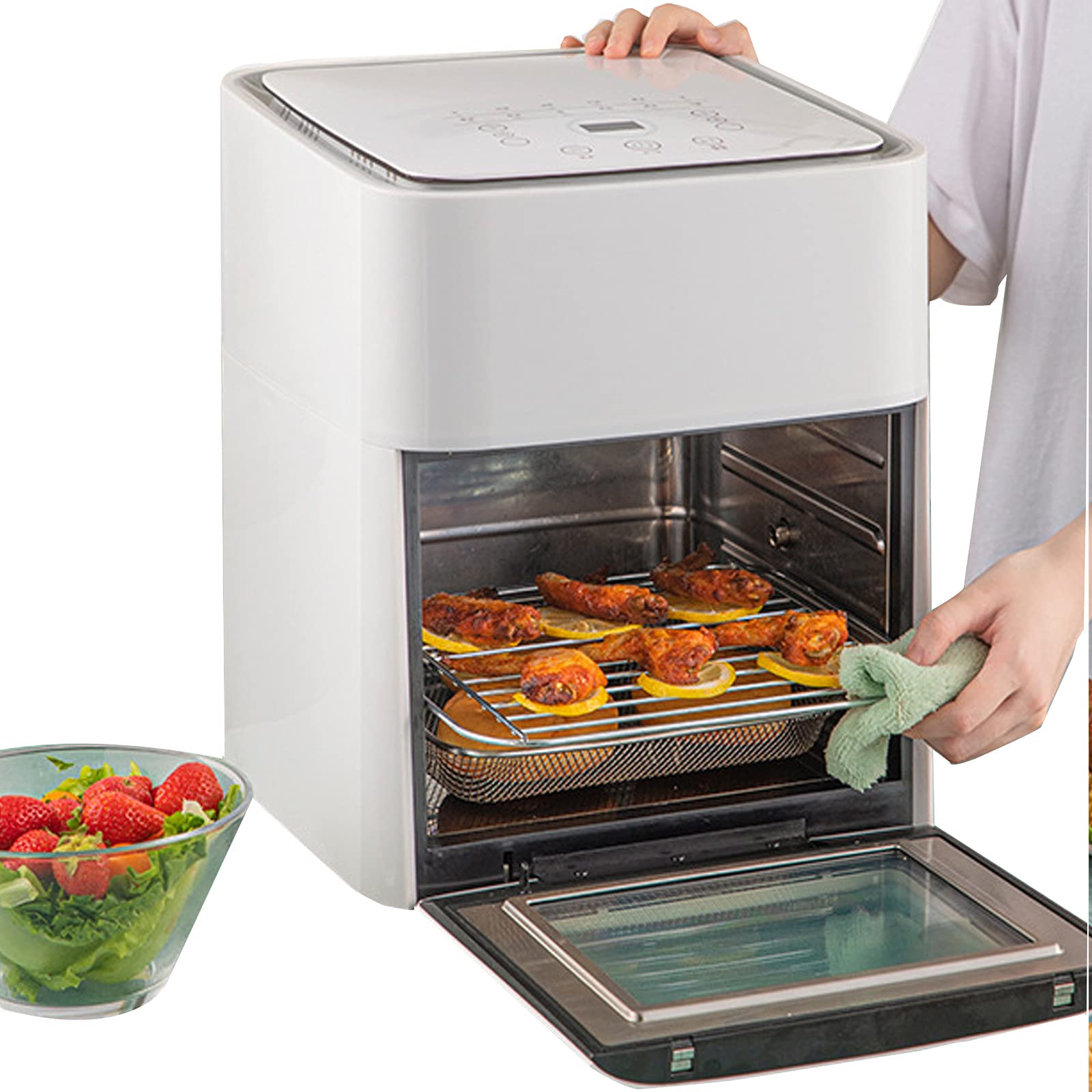 Buy 12L Air Fryer Oven, Air Fryer, 1600w with Rotisserie,dehydrator, Digital Display, Timer,12