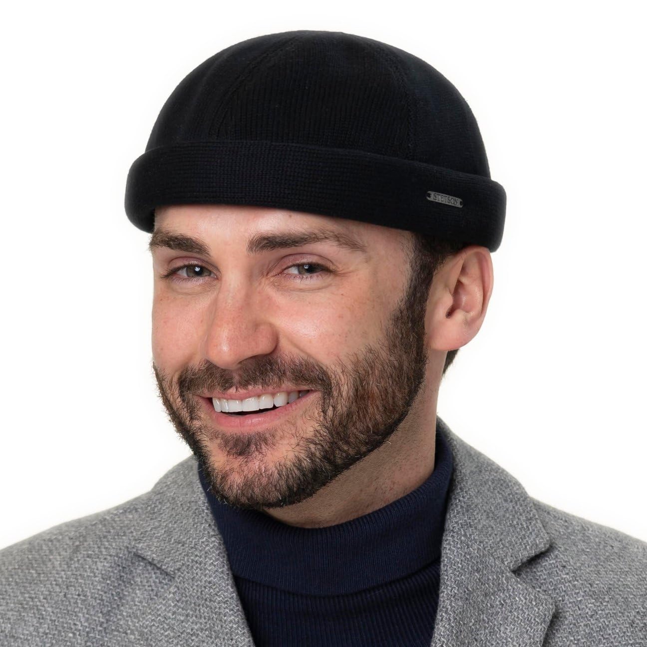 Stetson Docker Strickmütze Herren Atmungsaktiv 100% Baumwolle Größenverstellbar Wintermütze Baumwoll-Innenfutter Herbst Winter