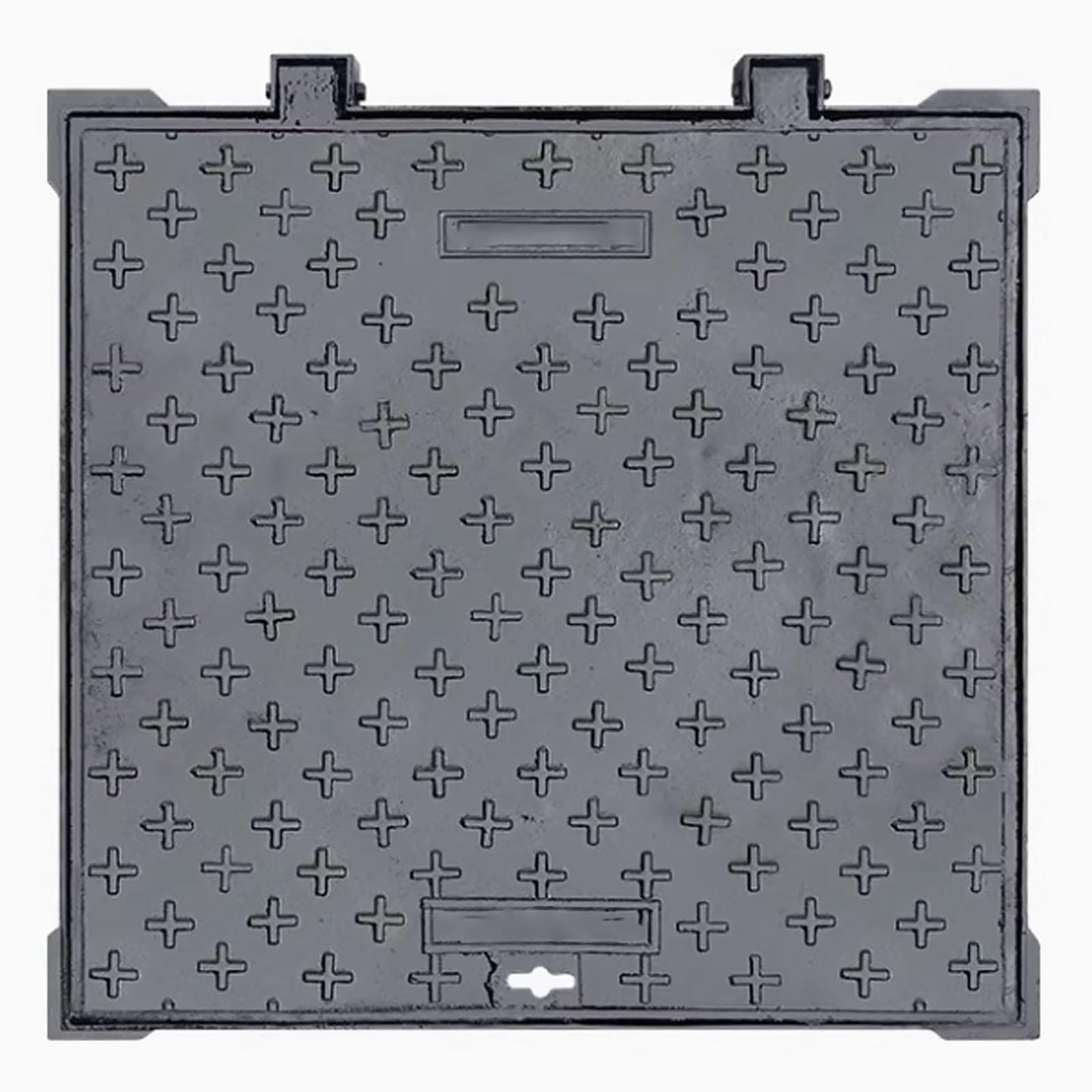 GJMSSMY Ductile Iron Square Manhole Cover – Slip-Resistant B Class Inspection Cover for Driveway & Garden Durable 80x80cm Access Grate