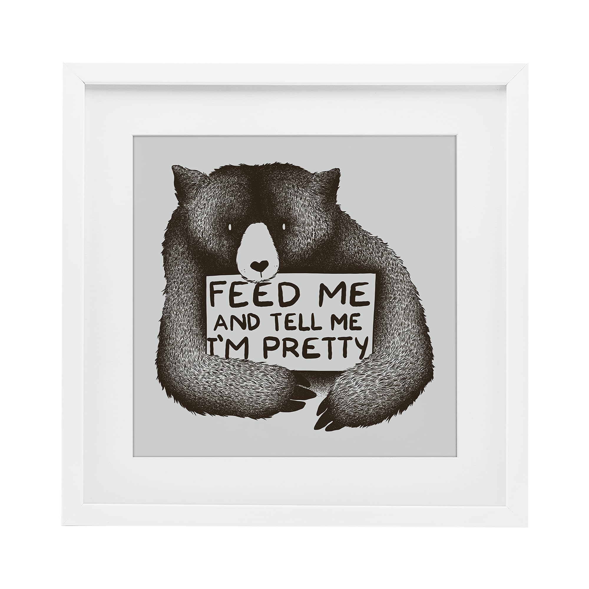 Bear Humor Cabin Lodge Quote, 13 x 13 Inch Framed Print Under Glass