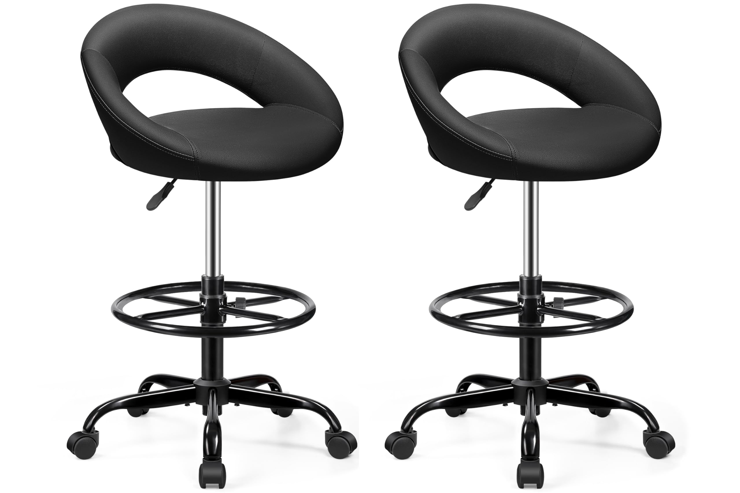 BESTFAIR Office Drafting Chair, Counter Height Barstools with Back Support