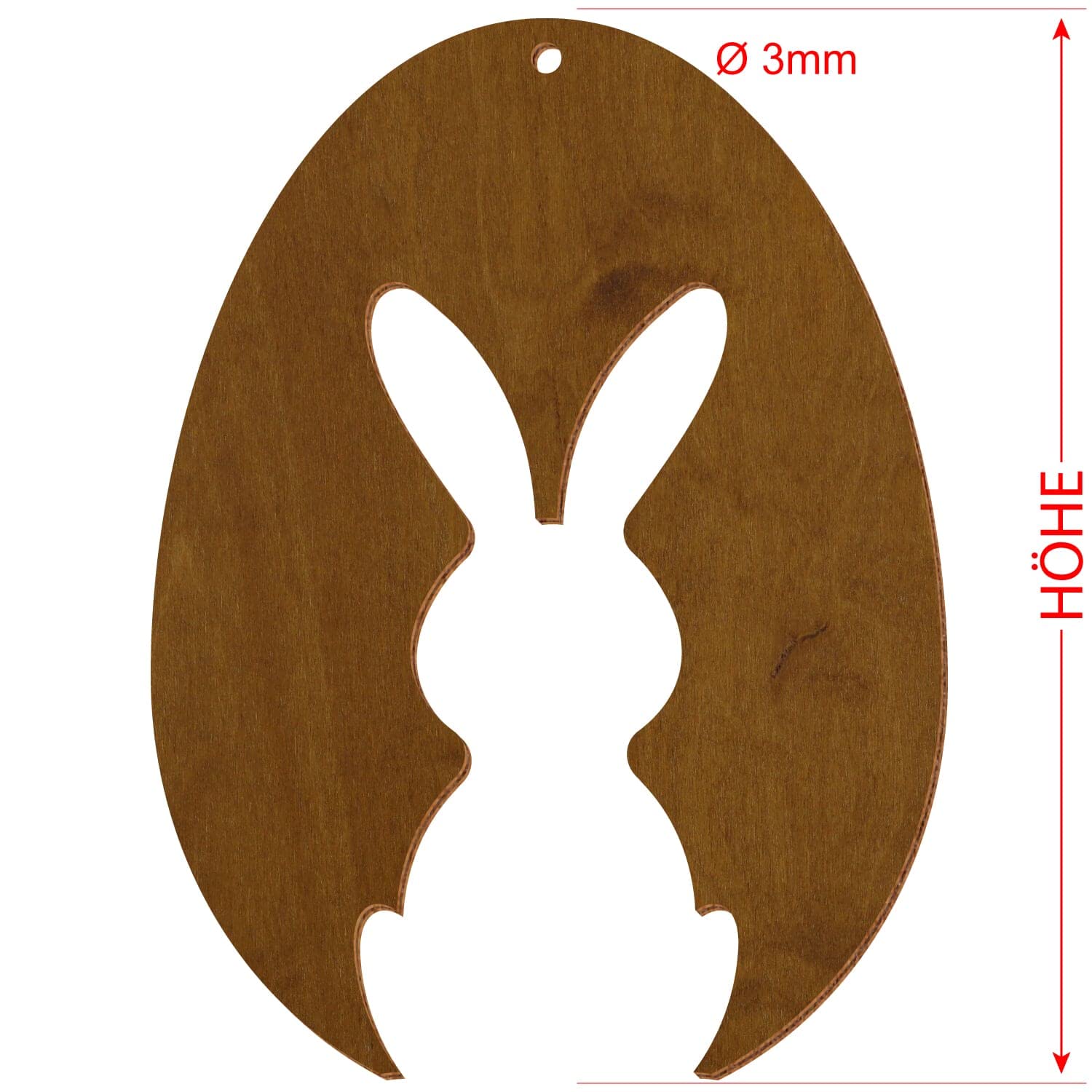 Uova di Pasqua in legno colorato V2, teak, decorazione per Pasqua, motivo uovo di Pasqua 16, altezza (dimensione): 44 cm di altezza