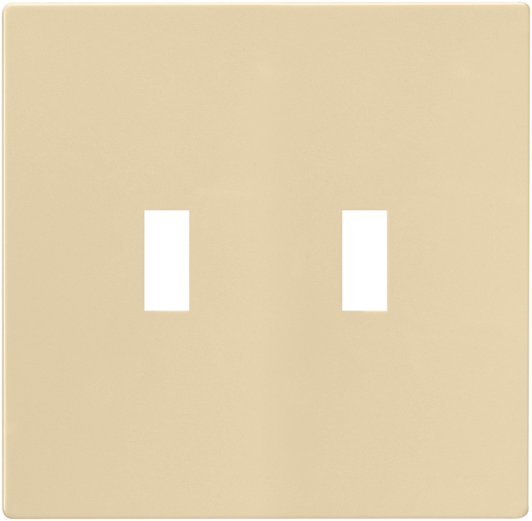 EATON Wiring PJS2V Polycarbonate 2-Gang Screwless Toggle Switch Mid Size Wall Plate, Ivory