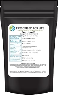 Prescribed For Life Nutriose Powder, Natural Fiber Supplement, Prebiotic Soluble Corn Fiber for Adults, Gluten Free, Vegan, Non GMO (1kg)