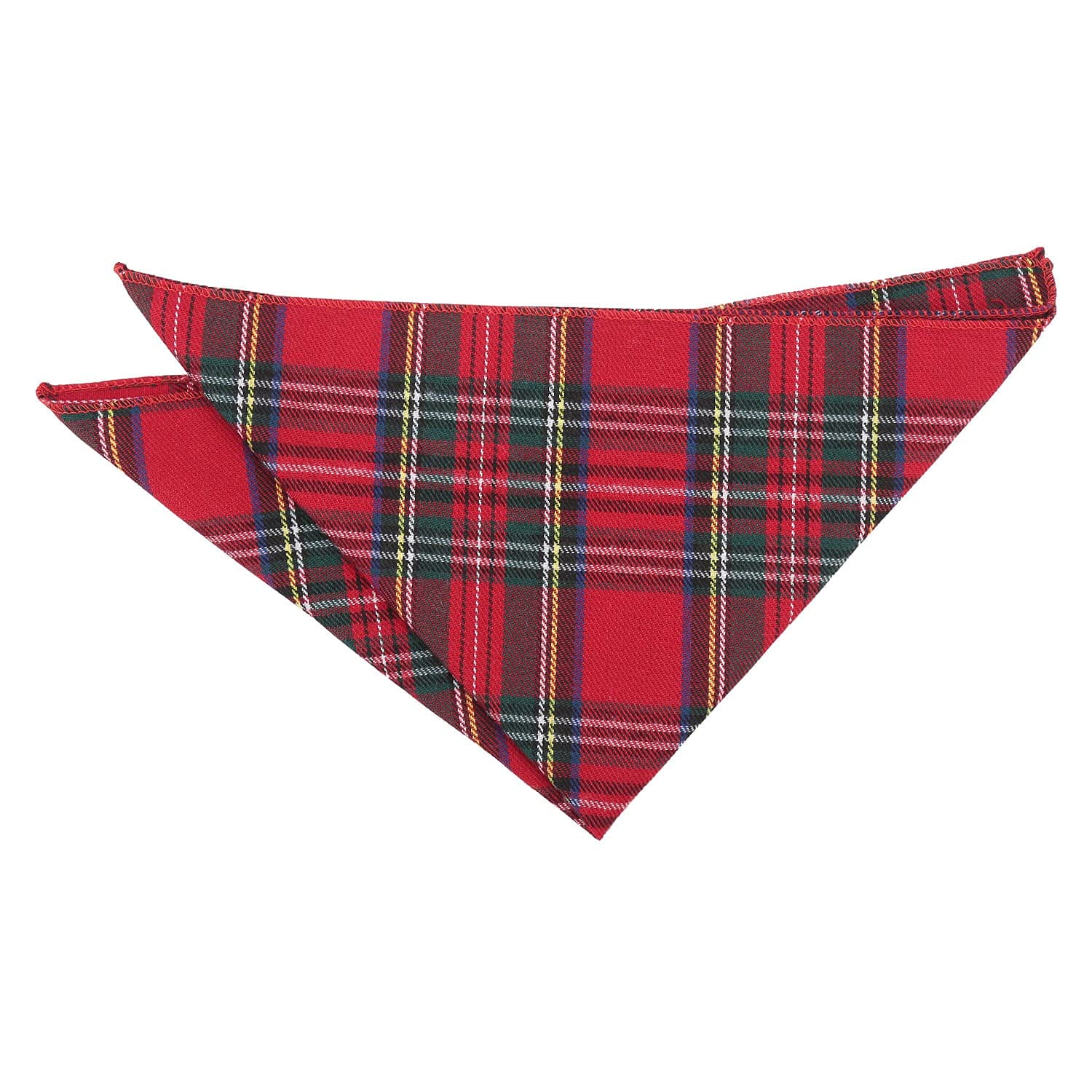 DQT Mens Tartan Plaid Handkerchief Pocket Square | Red Royal Stewart
