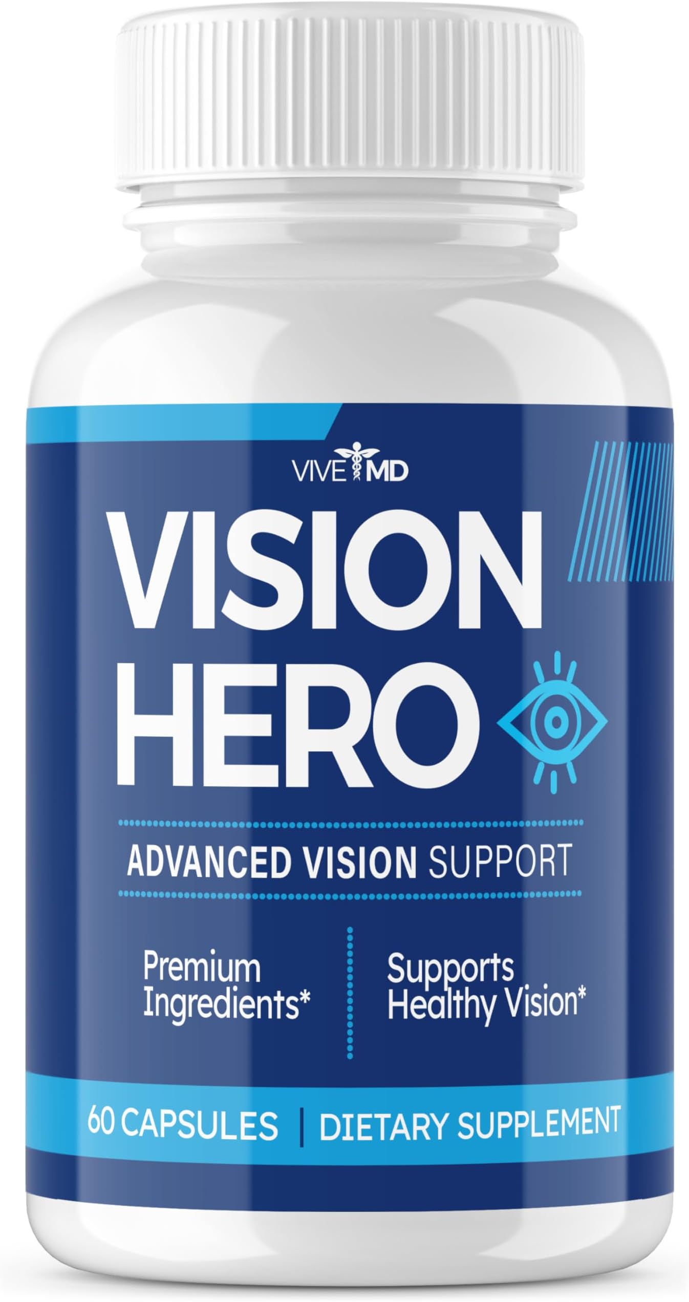 VIVE MD Vision Hero Eye Supplement - Official Formula - VisionHero Capsules, Hero Vision Eye Support Formula for Eye Health with Inulin, Burdock Powder Root - Vision Hero Pills Reviews (60 Capsules)
