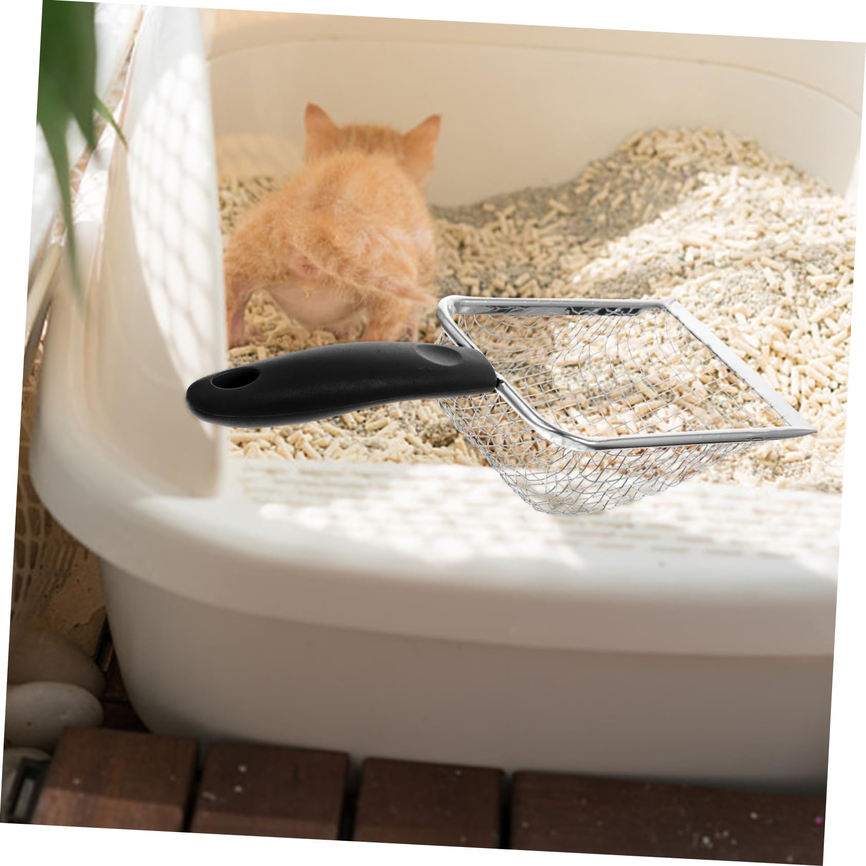 Pala para Arena de Gato, Pala for Arena for Gatos, Uso doméstico, Pala for for Reptiles, Boca de espátula for precisión(Black)