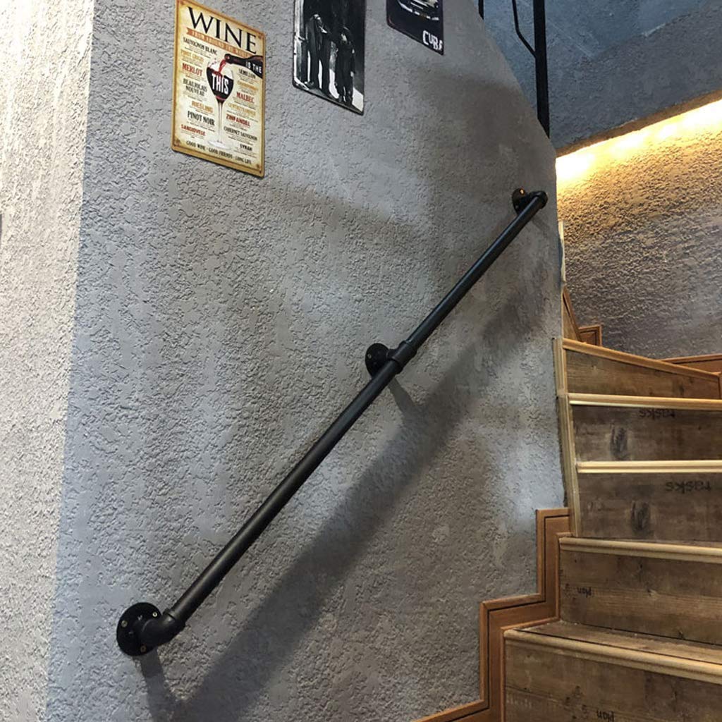 Main courante d'escalier haut de gamme en fer forgé noir mat