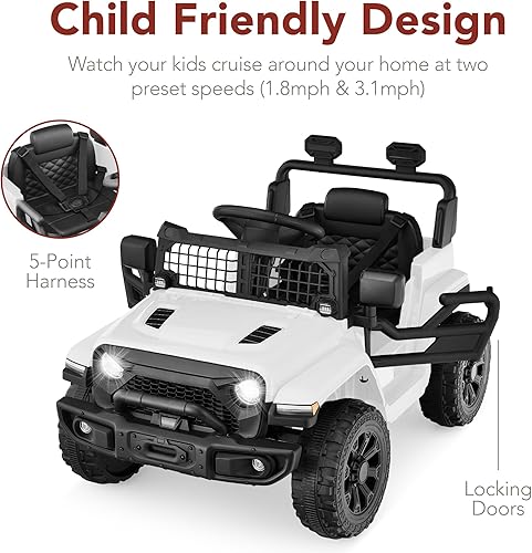 Miniatura 5 de Productos de la mejor elección Camión mini de paseo para niños de 6 V, coche eléctrico de juguete con control remoto para padres, suspensión de 4