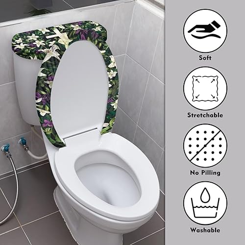 Vista 80 de Fundas antideslizantes para tapa de inodoro y tanque del Día de San Patricio, fundas elásticas para tapa de inodoro, accesorios de decoración de St.