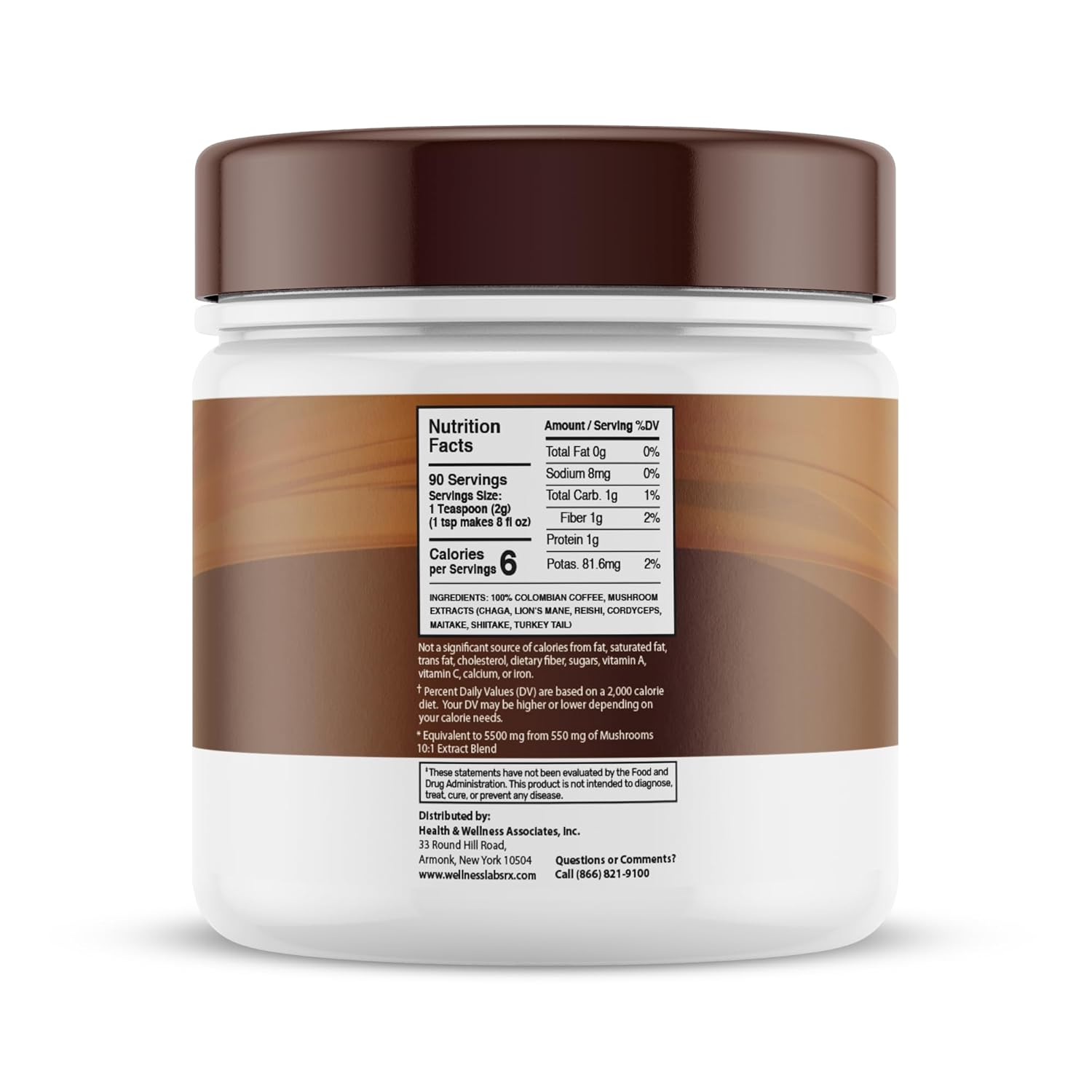 Mushroom Coffee, 90 Servings Organic Mushrooms Instant Coffea, Great Tasting Colombian Keto Coffee, 7 Superfood Mishrooms Lions Mane, Chaga, Reishi, Cordyceps, Maitake, Shiitake, and Turkey Tail - Image 3