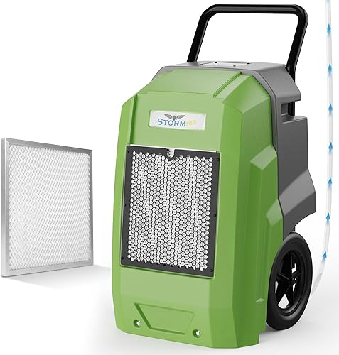 AlorAir Storm Pro - Deshumidificador comercial de 180 PPD, deshumidificador portátil LGR con bomba, listado cETL, pantalla LCD, para limpieza,