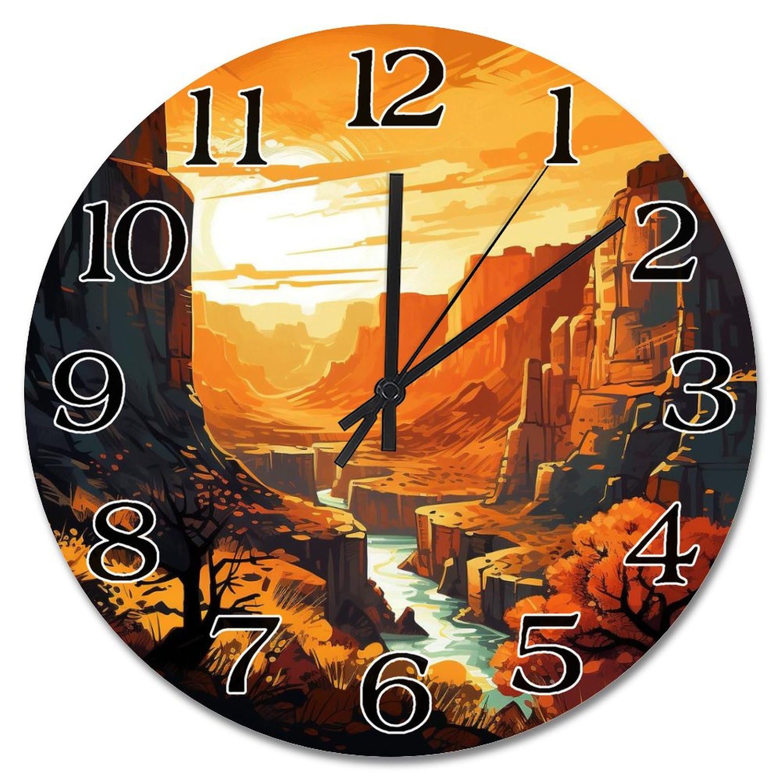 Horloge de 25,4 cm ronde Grand Park au design soigné pour chambre et salon