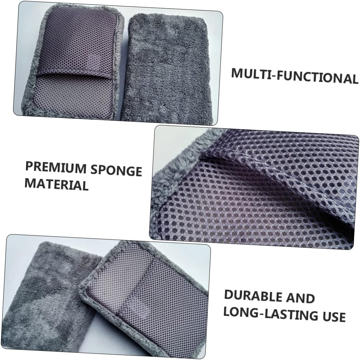 Cabilock 4pcs Coral Fleece Car Wash Sponge Set High Absorbency Cleaning Gloves for Cars Trucks Motorcycles and Boats and Scratch Wiping Random Colors