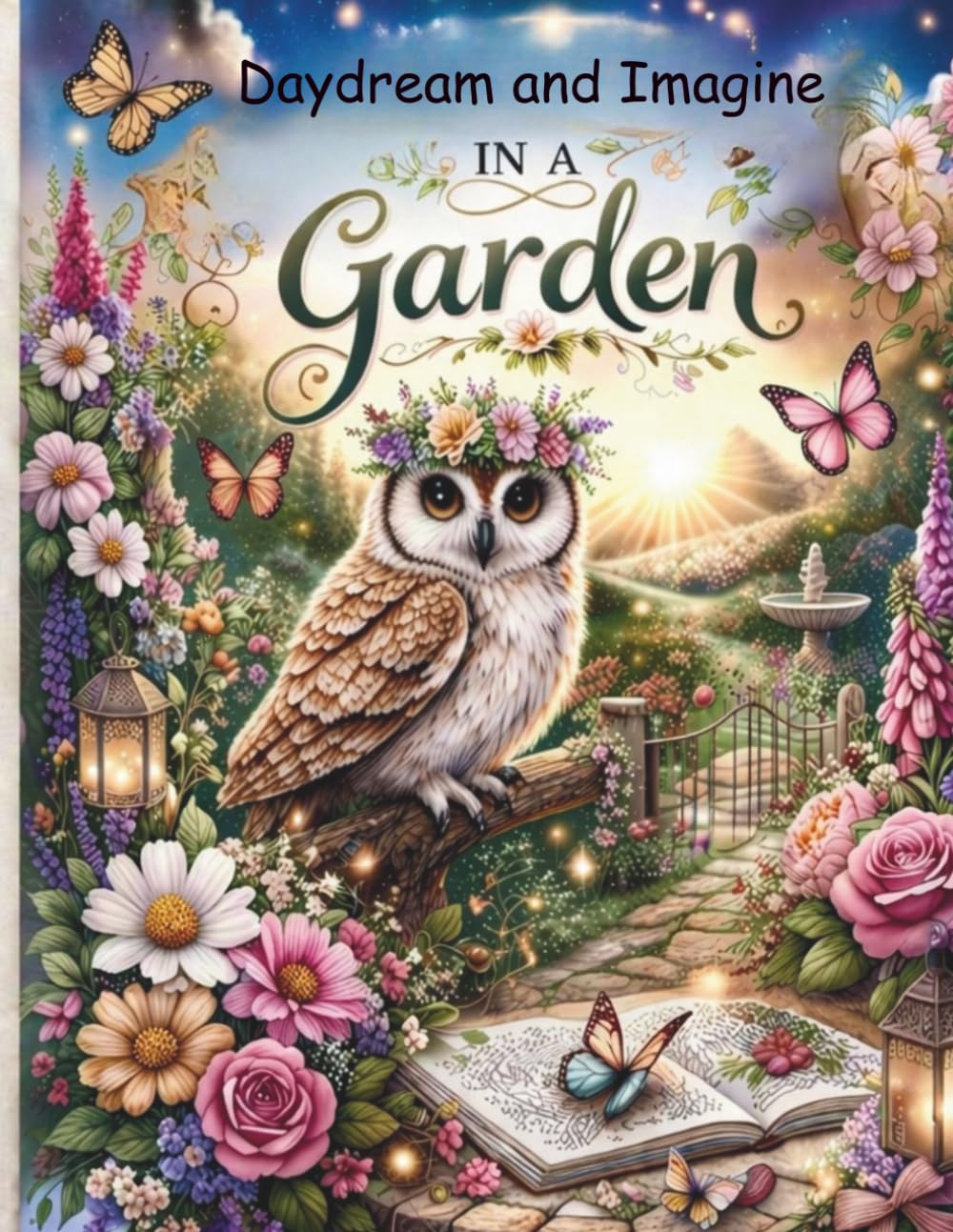 Daydream and Imagine in a Garden: Relaxing Adult coloring book