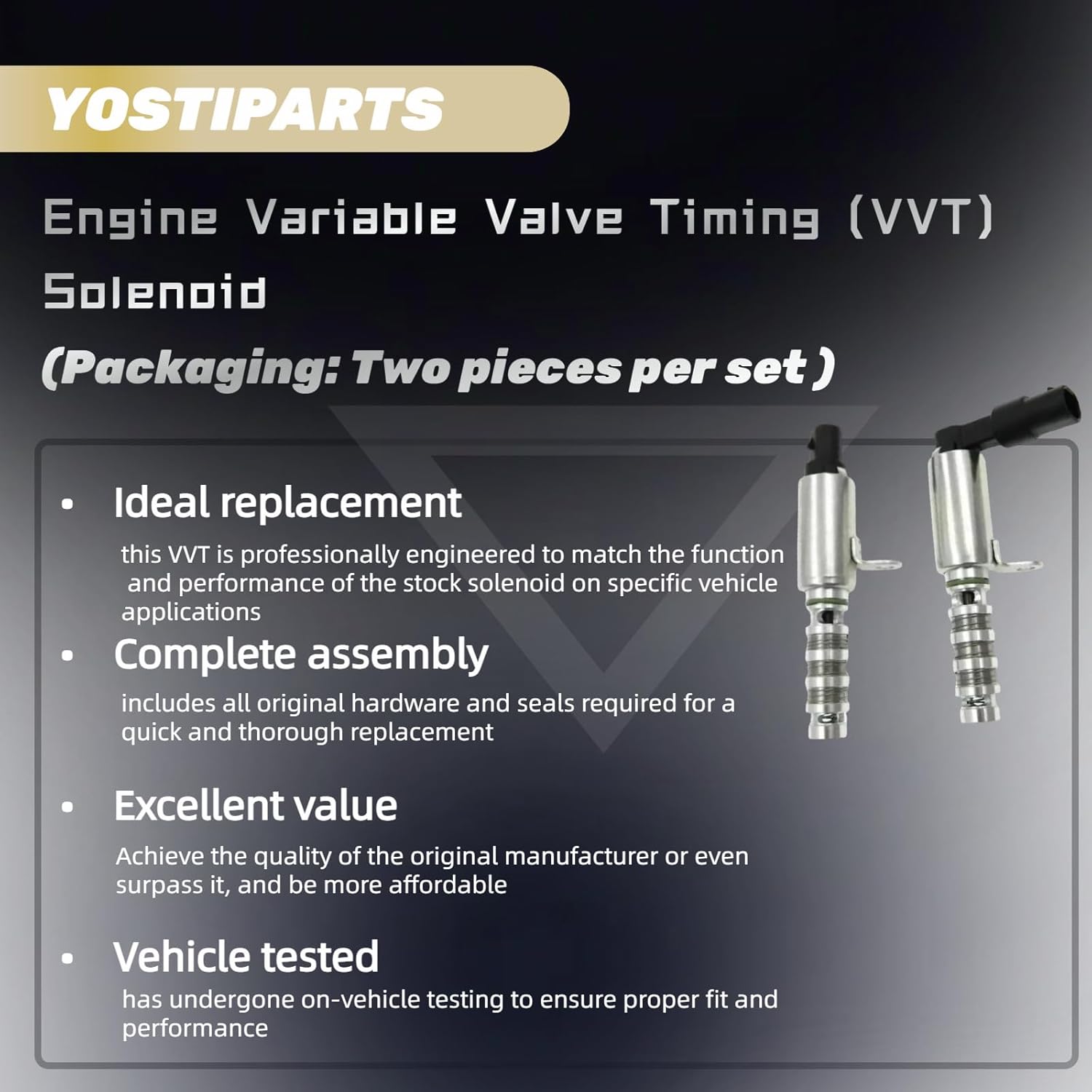 Engine Variable Valve Timing Solenoid VVT 2-pc Intake Exhaust Compatible with 12-22 ELANTRA SOUL FORTE Koup VELOSTER FORTE5 OPTIMA SELTOS ELANTRA COUPE GT Kona Tucson 1.8L 2.0L 243752E100 243552E100