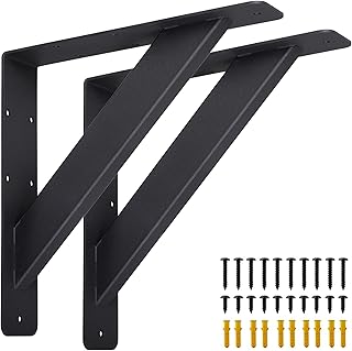 2Pcs Heavy Duty Shelf Brackets Countertop Support Brackets,10"x10"Corbels Shelf Brackets DIY Floating Shelf Supports 90 Degree