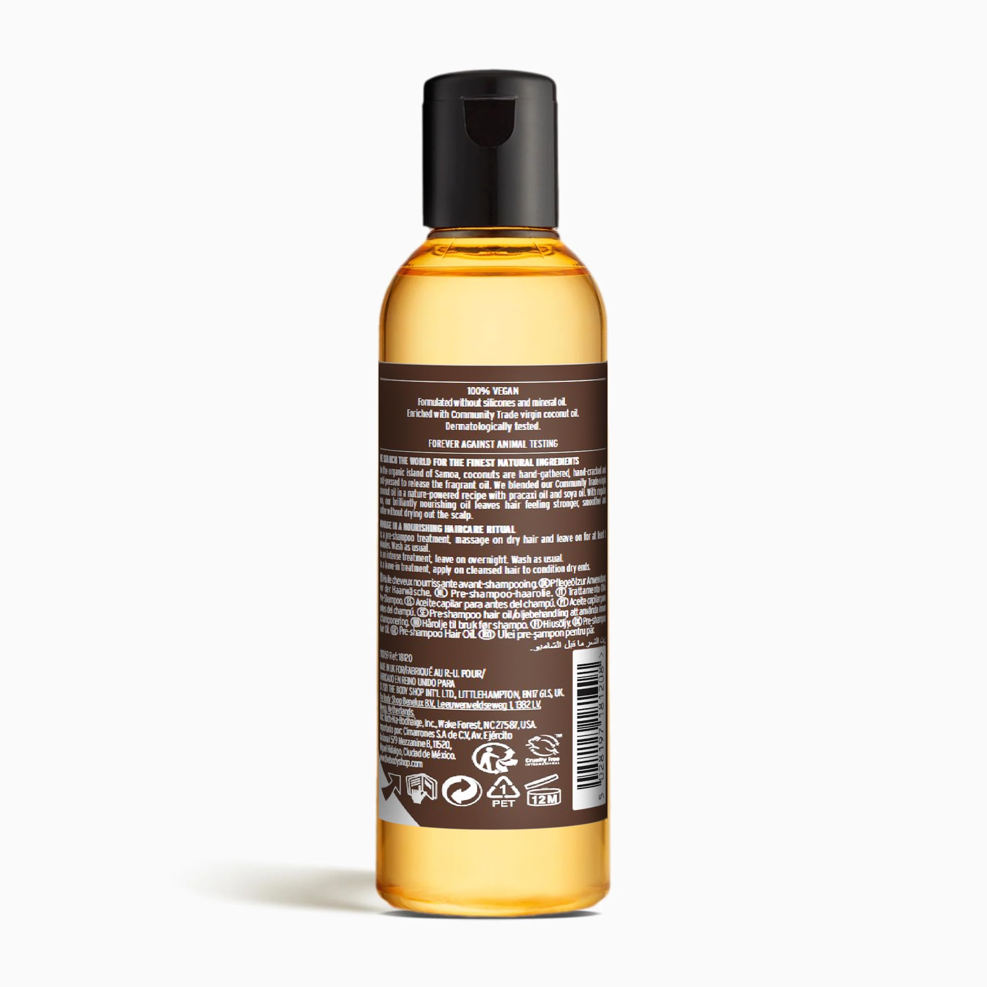 The Body Shop Coconut Oil Brilliantly Nourishing Pre-Shampoo Hair Oil, 6.75 Fluid Ounce