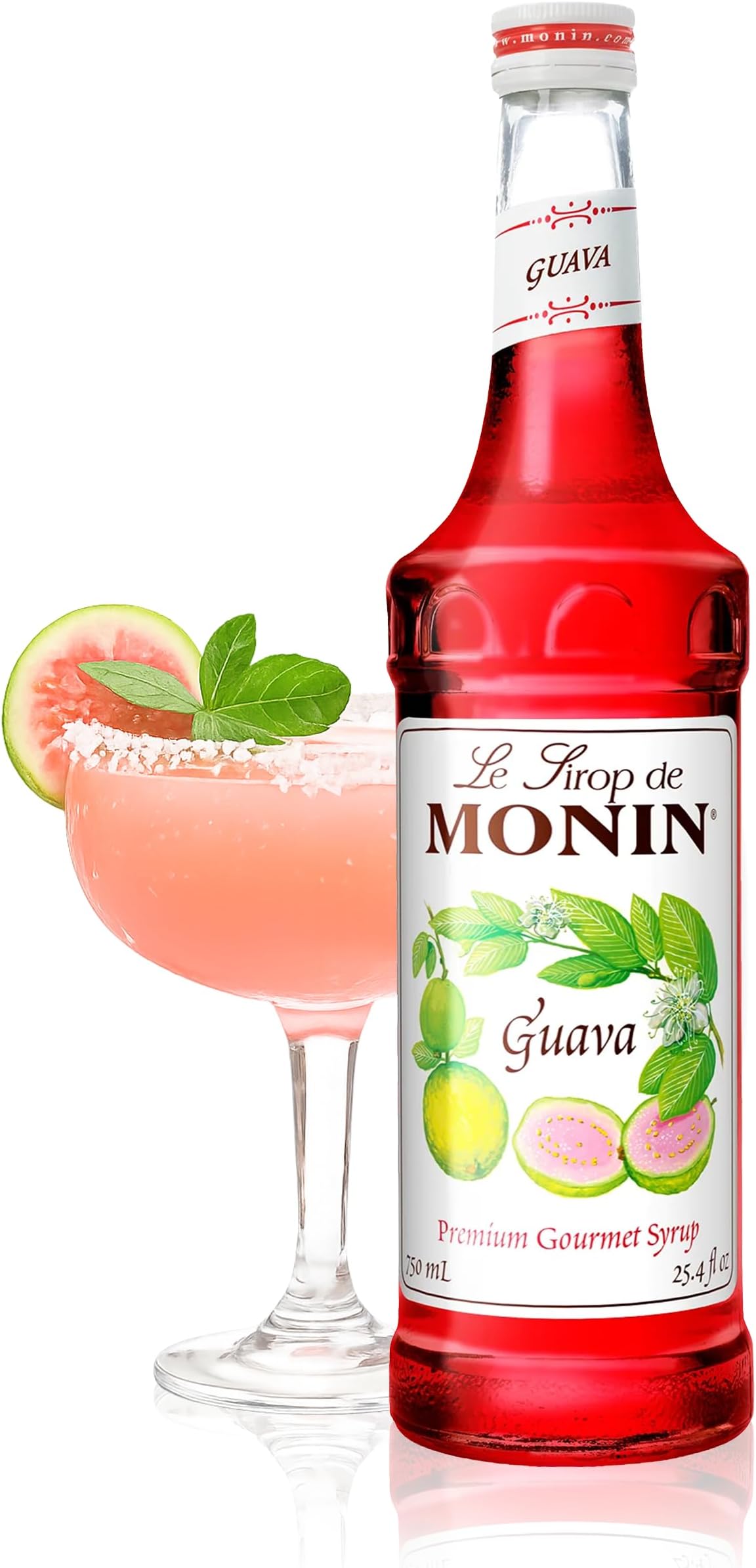 Guava Syrup | Premium Syrup for Frozen Drinks, Cocktails & More | Clean Label with No Artificial Flavors, No Artificial Preservatives (BPA-Free Glass Bottle, 750 ml)