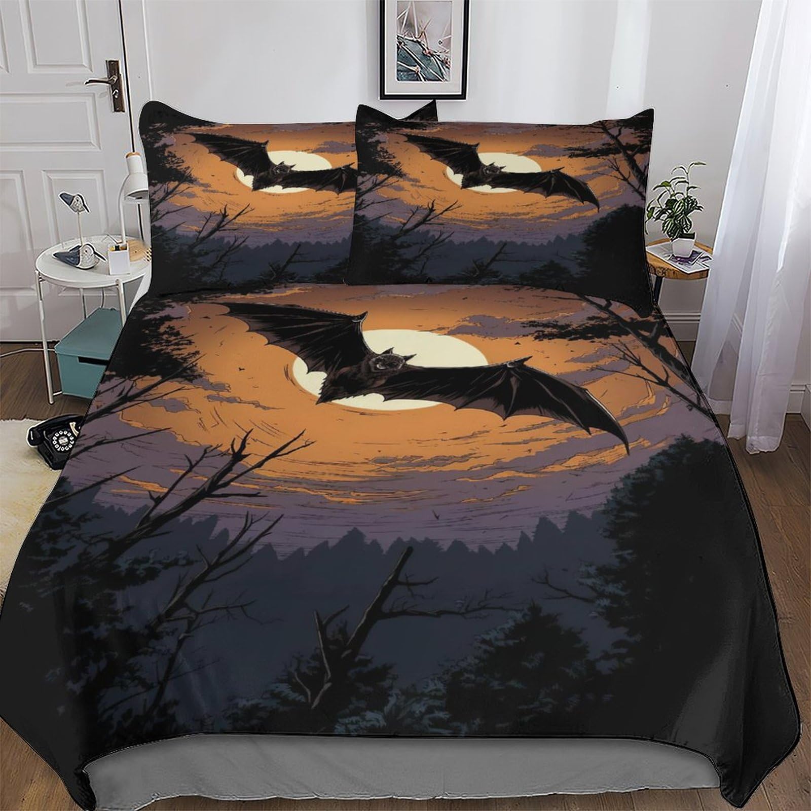 Parure de Lit Chauve-Souris en Microfibre de Coton Douce et Confortable King