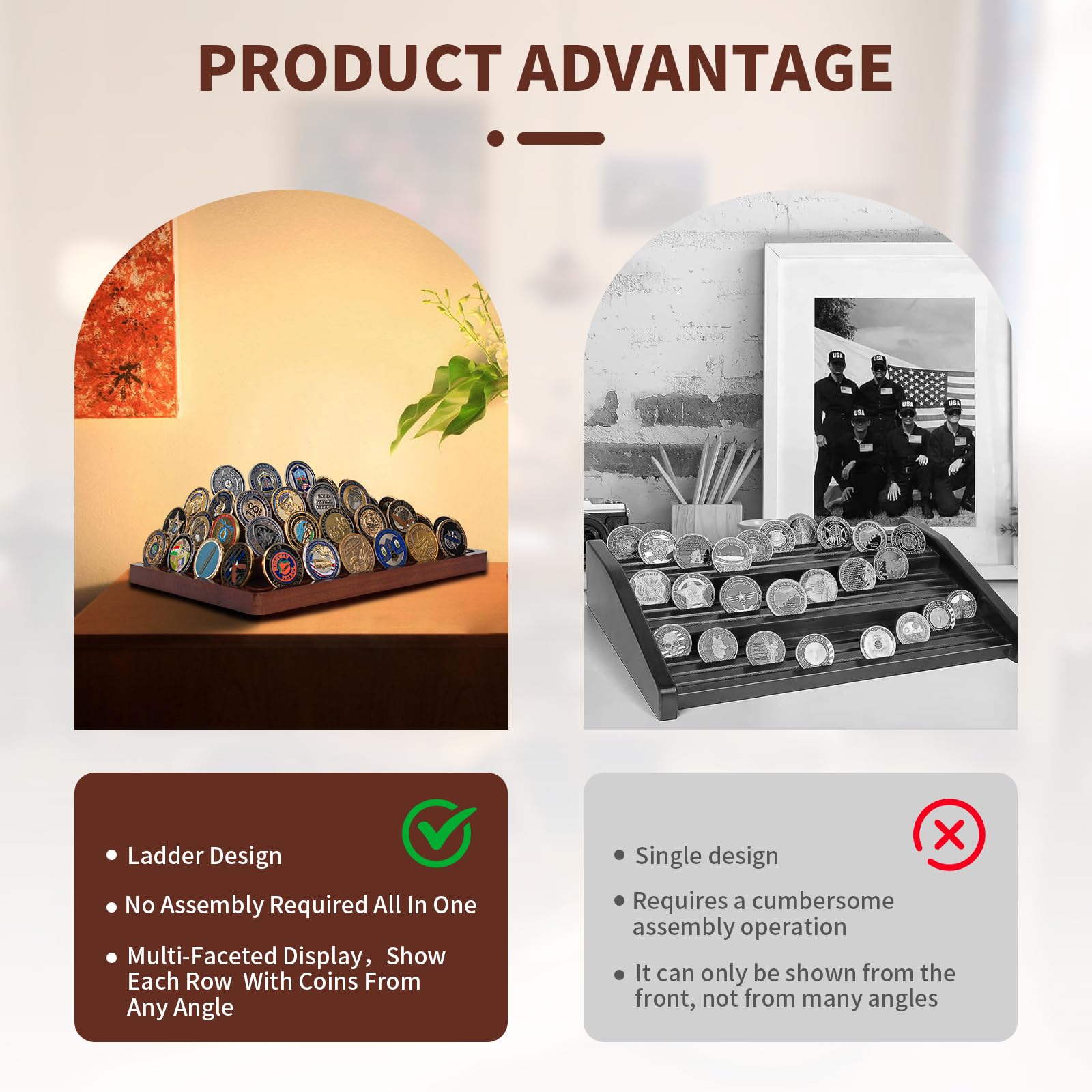 Grooved Coin Rack Snapklik.com : Samplife Challenge Coin Holder Display, Military Coin ...