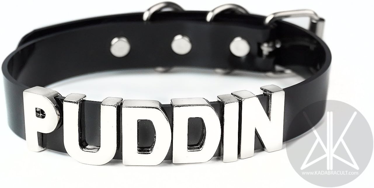 HARLEY QUINN "PUDDIN" CHOKER | Suicide Squad Cosplay | Small Letters-Silver | Kadabra