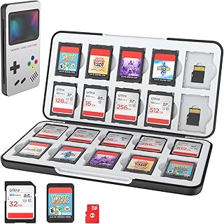 HEIYING Memory Card Case for Nintendo Switch Games Cards or SD Cards, Switch Game Case Holder for 20 SD Cards/Switch Game Cards & 20 Micro SD Cards.