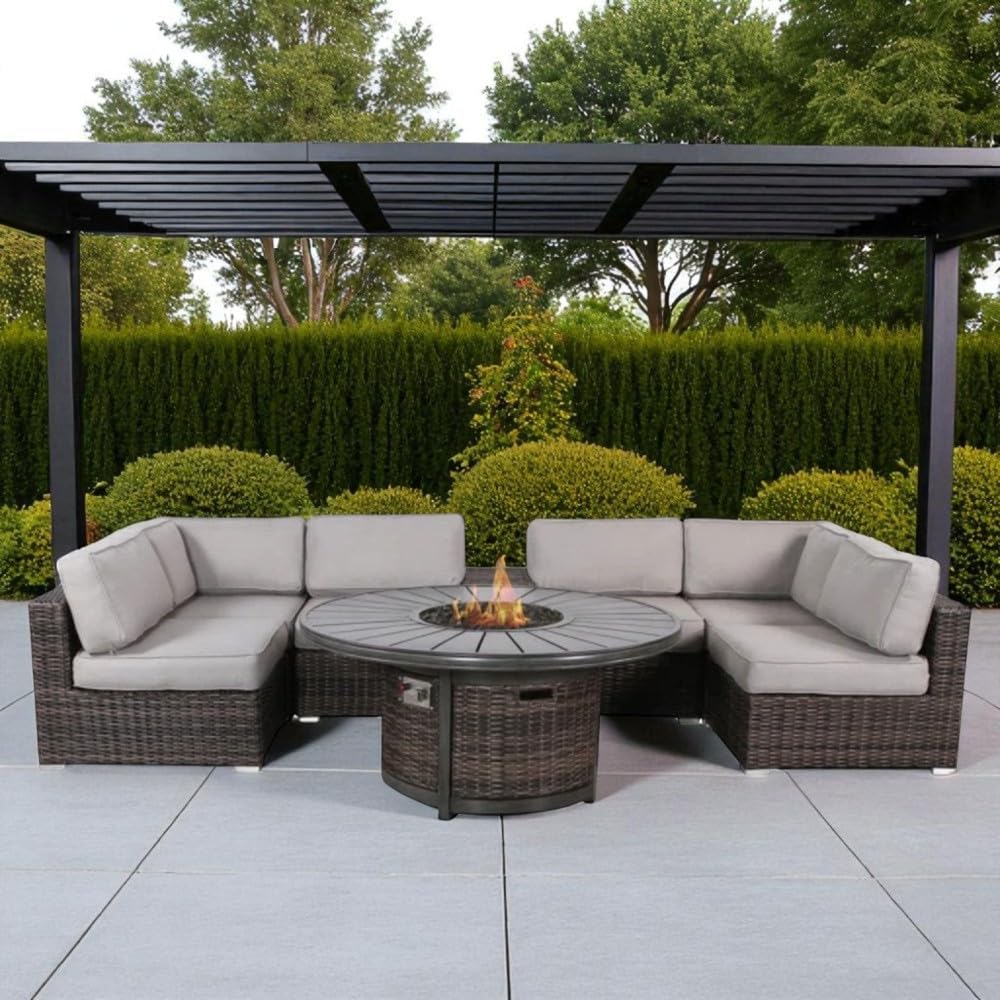 Outdoor Wicker Seating Set with Cushions for Patio and Backyard Use