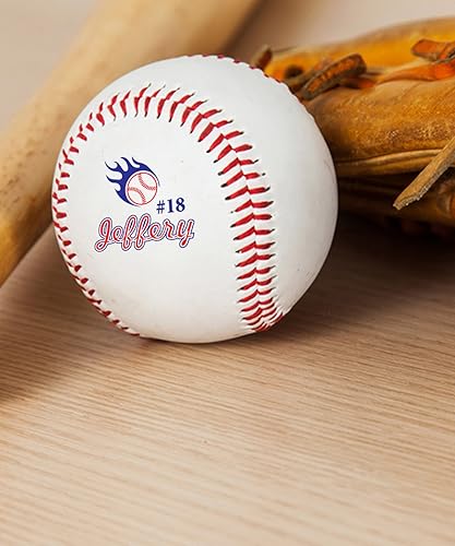 Vista 22 de Pelotas de béisbol personalizadas, tamaño oficial: elige entre 15 diseños o sube una foto o logotipo de empresa