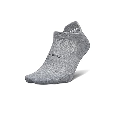 Feetures High Performance Max Cushion Tab Quarter Length Socks Shoes Light Gray