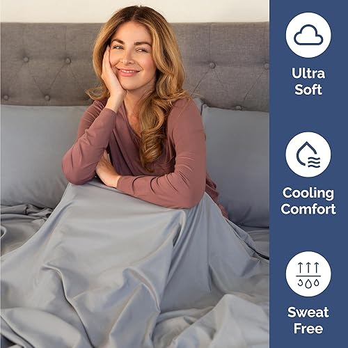 Vista 124 de Juego de sábanas Split King de 7 piezas, sábanas transpirables y refrescantes, sábanas de hotel, bolsillos profundos, ajuste fácil, suaves y sin