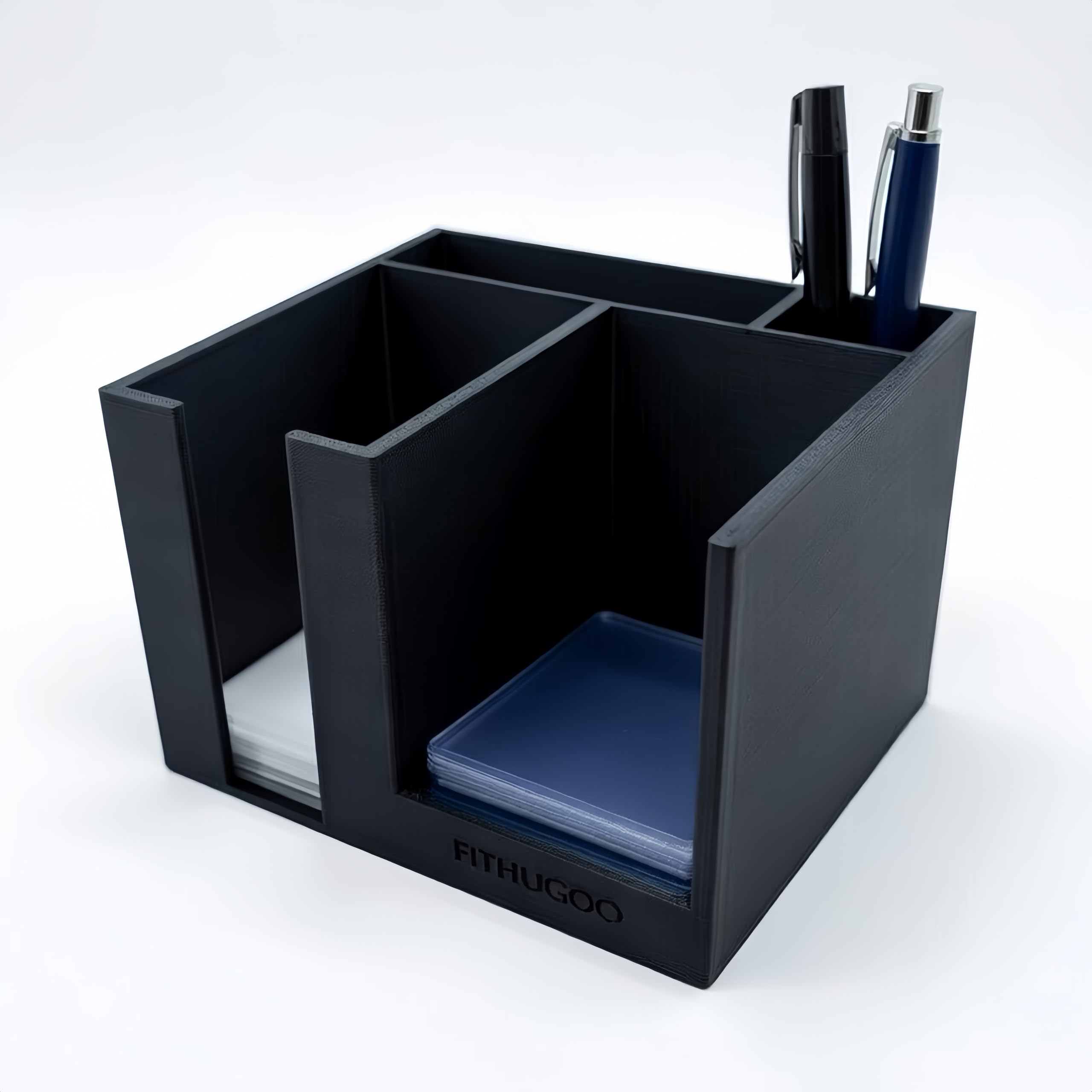 Toploader Dispenser & Penny Sleeve Holder - Dual Compartment Holds 250 Penny Sleeves & up to 50 Top Loaders, Stackable Card Storage Box with Dustproof Lid (tall) - 3