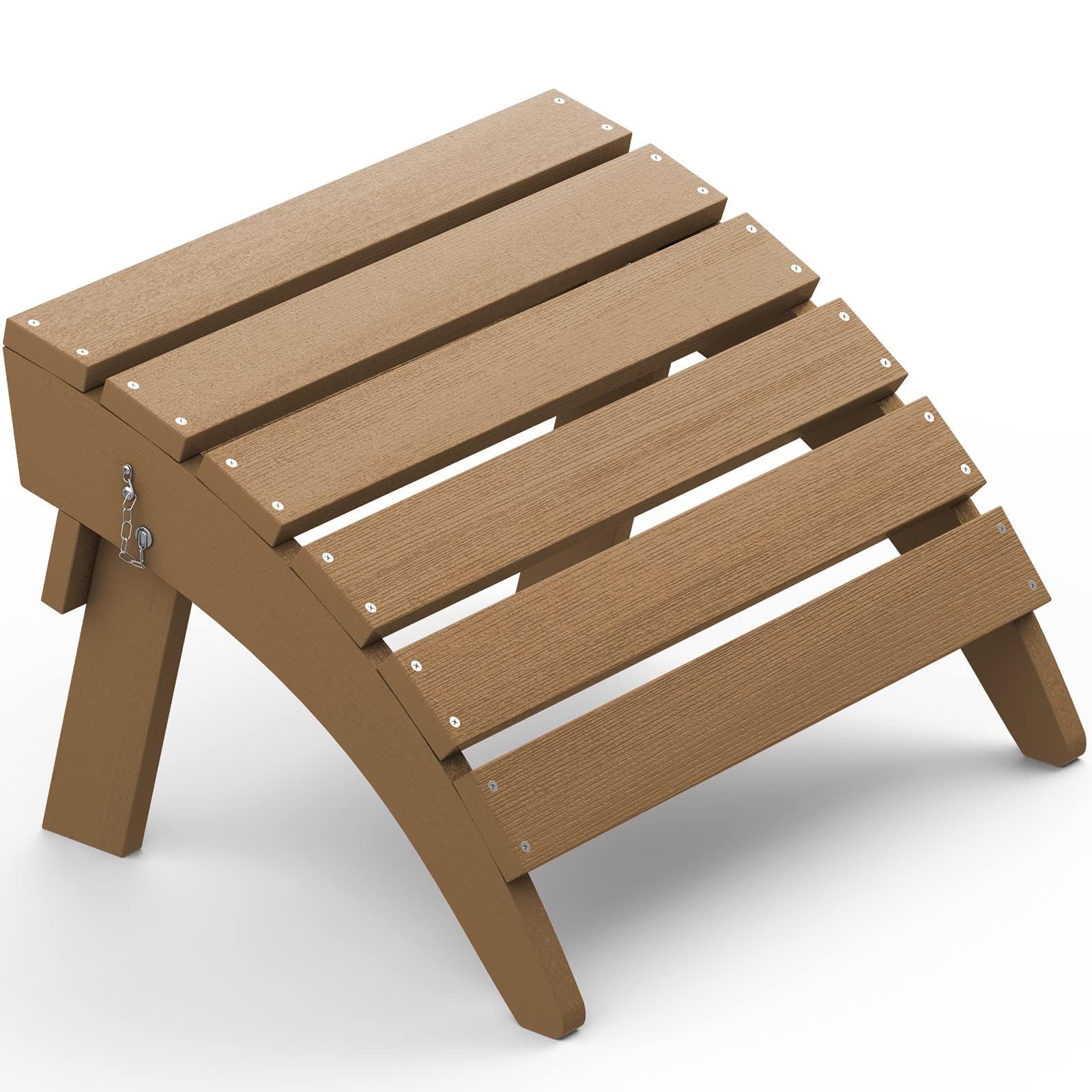 SERWALL Folding Adirondack Ottoman, Adirondack Footrest Without Assembly, Brown