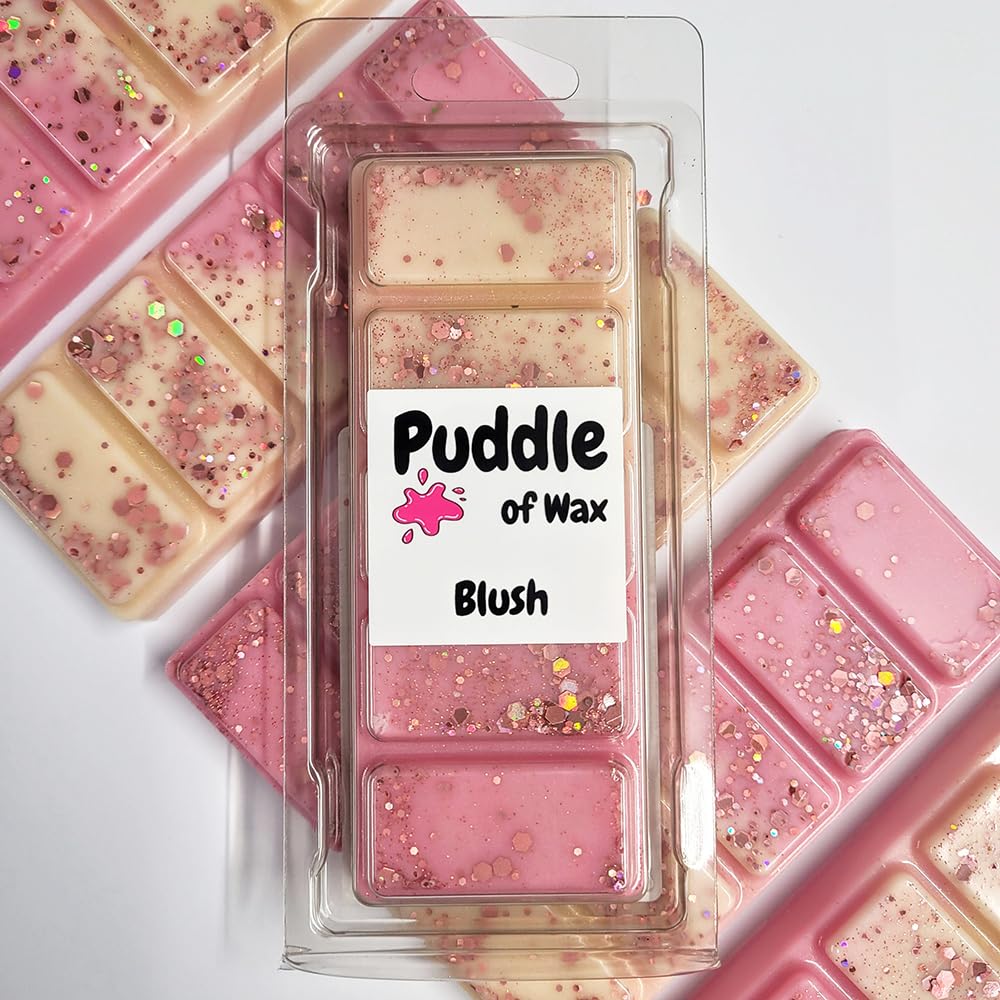 Puddle of Wax - Blush Soy Wax Melt Snap Bar - 50g - Laundry Scent - Vegan Friendly - Made in the UK