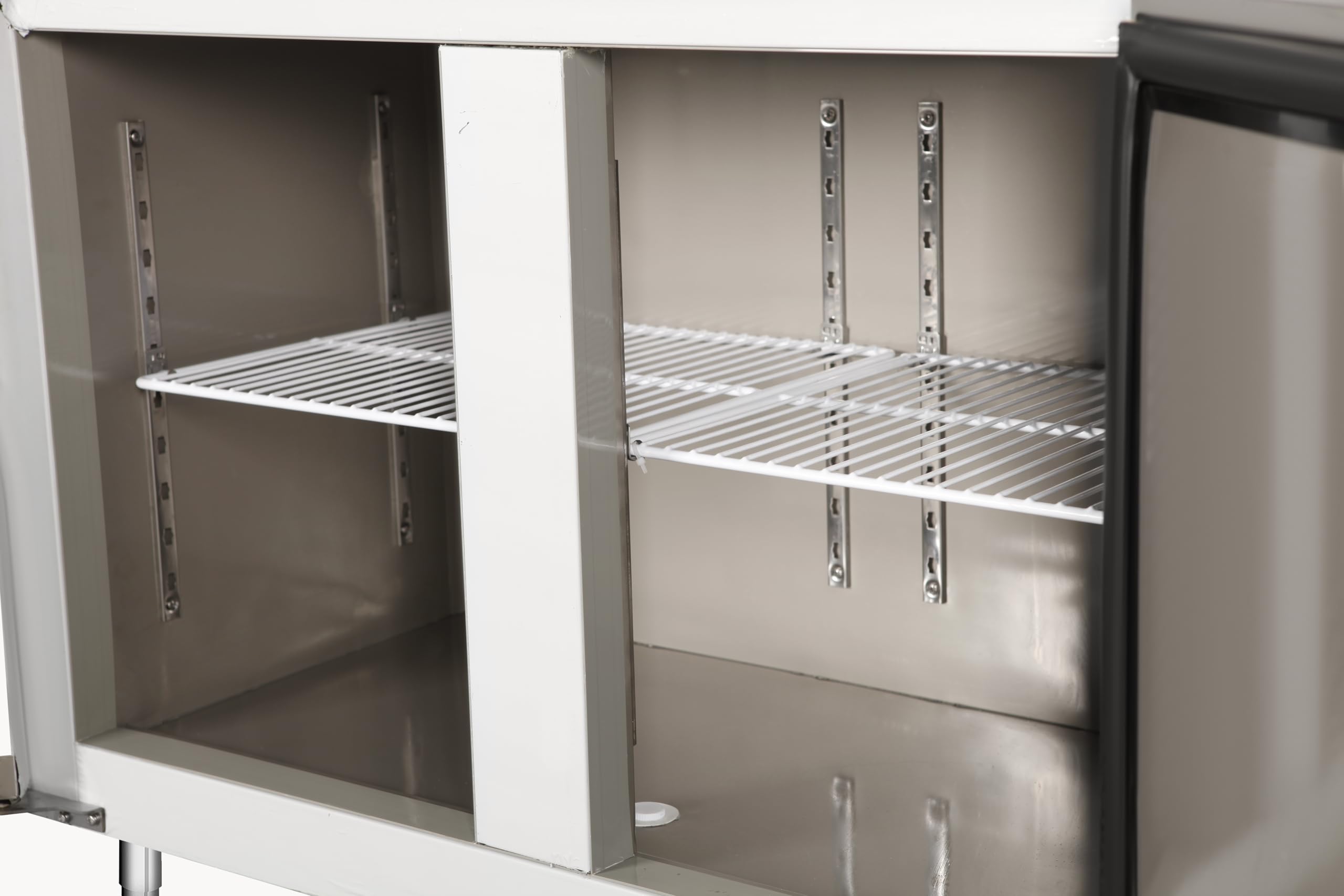 Mesa Refrigerada Profesional Acero Inoxidable con Peto 100 mm, 2 o 3 Puertas, Ventilada, Frente y Bajo Mostrador, Termostato Digital Carel – Hostelería