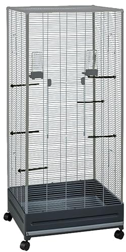 VOLTREGA Voliere 420 - Vogelkooi - Grijs - 65 x 54 x 150 cm