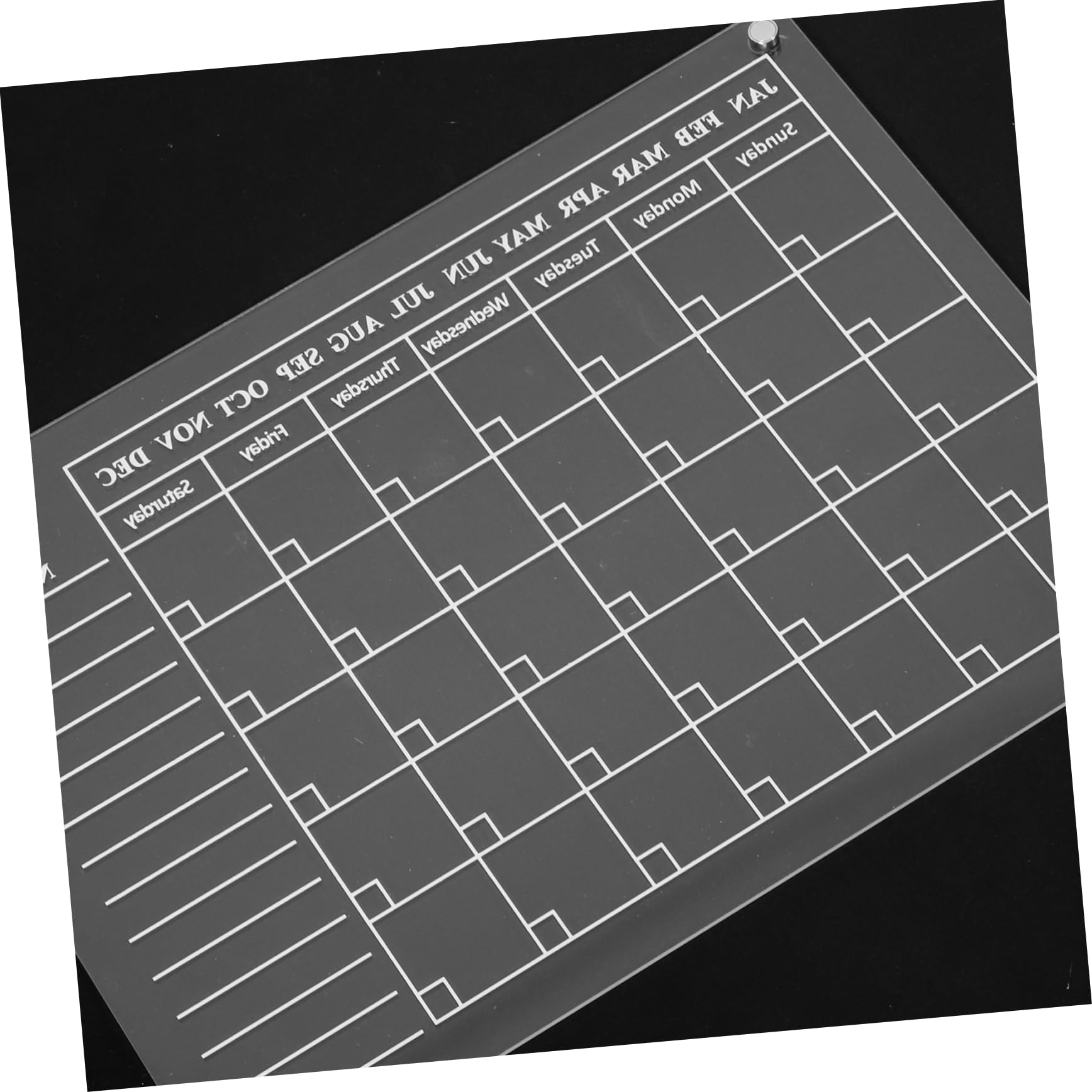 TEHAUX Tableau Blanc Magnétique Acrylique Réutilisable Effaçable pour Bureau Calendrier Familial Aimanté pour Organisation et Planification Quotidienne