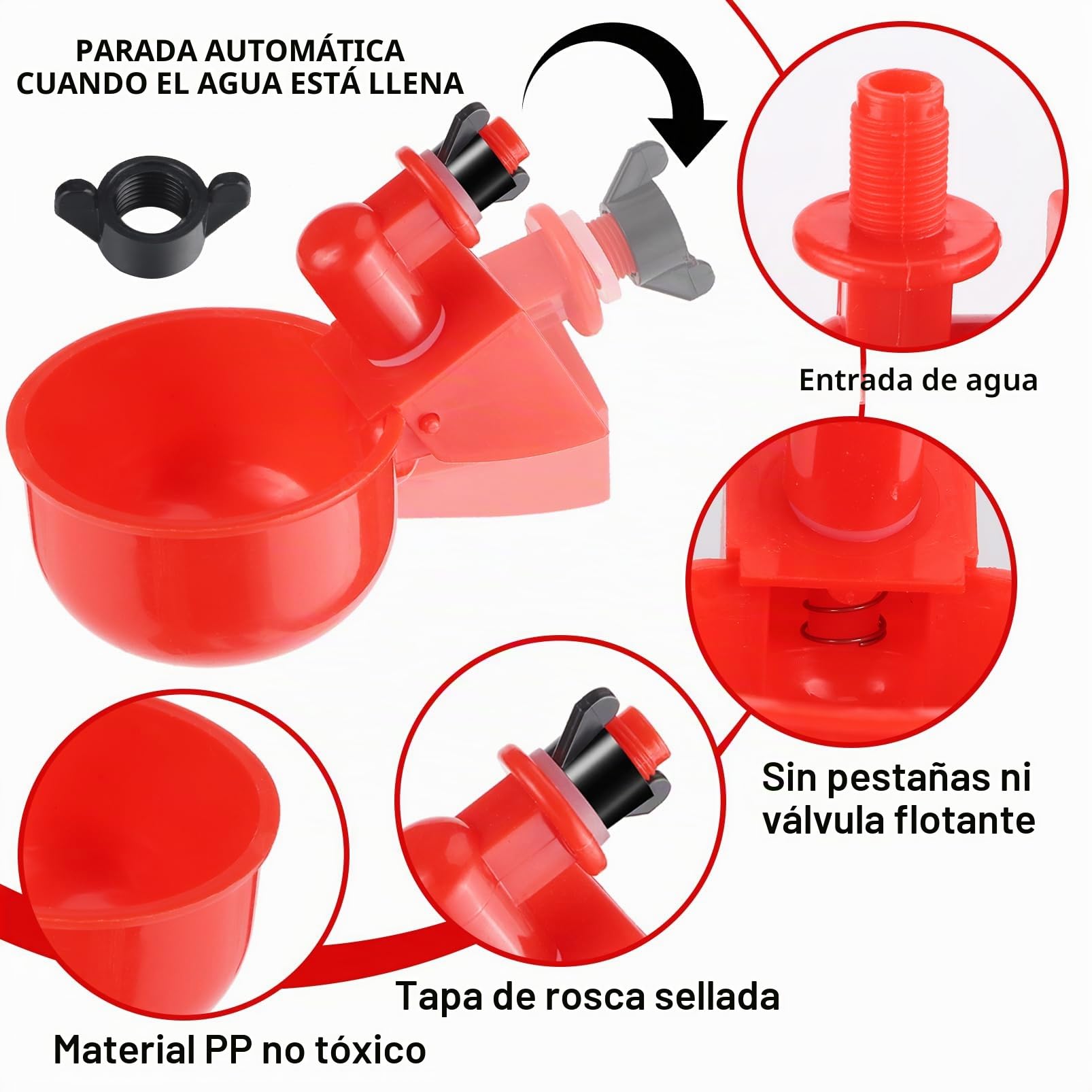Bebedero Gallinas Automático Bebedero Plástico para Pollo Comedero automático de Pollo Agua para Pollos Automática Kit con Broca para Patos Gansos