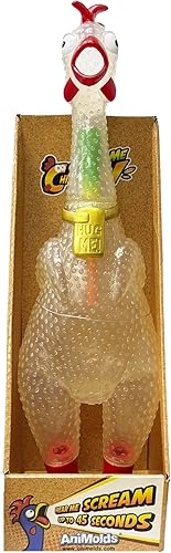 Miniatura 3 de Animolds Hug Me - Pollo gigante de goma, enorme juguete de pollo de goma que grita para niños, juguete extra grande chirriante  grita hasta 45