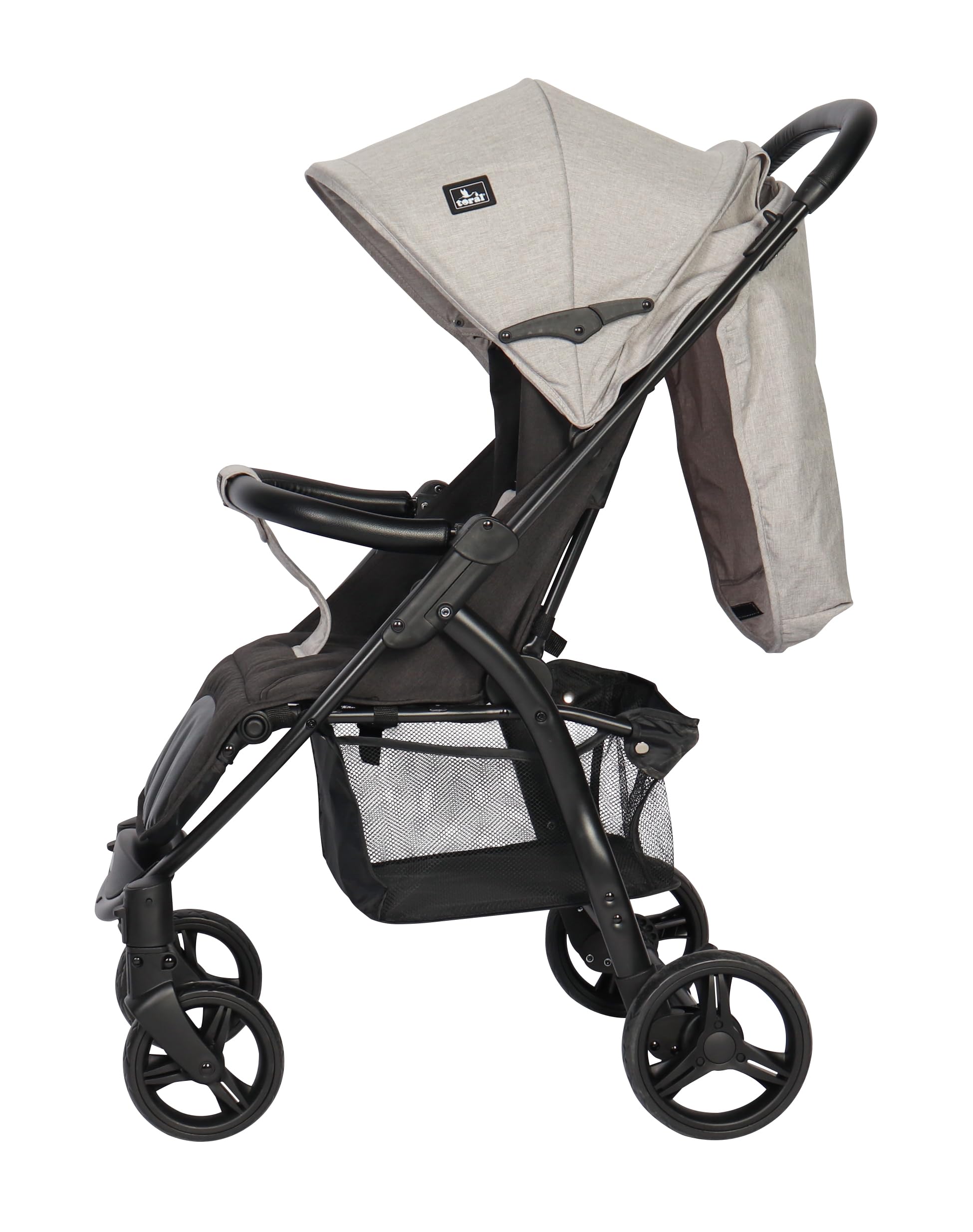 Toral Silla de Paseo Ligera Modelo Atenas hasta 22 kilos - Silla Paseo Ligera o Carrito bebe con Arnés, Respaldo Reclinable y con Capota Ajustable - Carro Bebe Color Gris