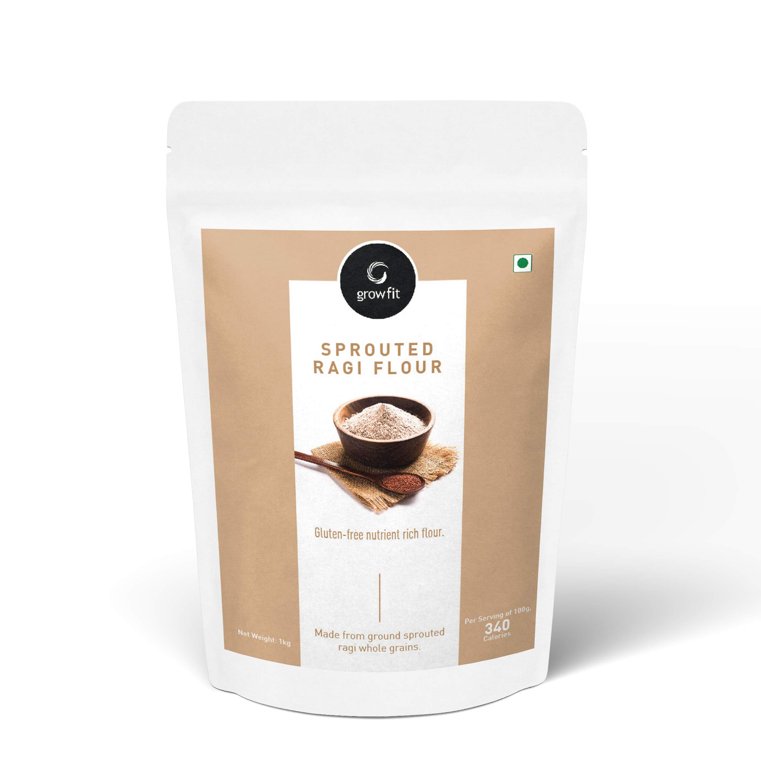 Buy G GrowFit Sprouted Ragi Flour 1kg (Finger Millet, Nachni, Mangal, Taidalu, Kezhvaragu