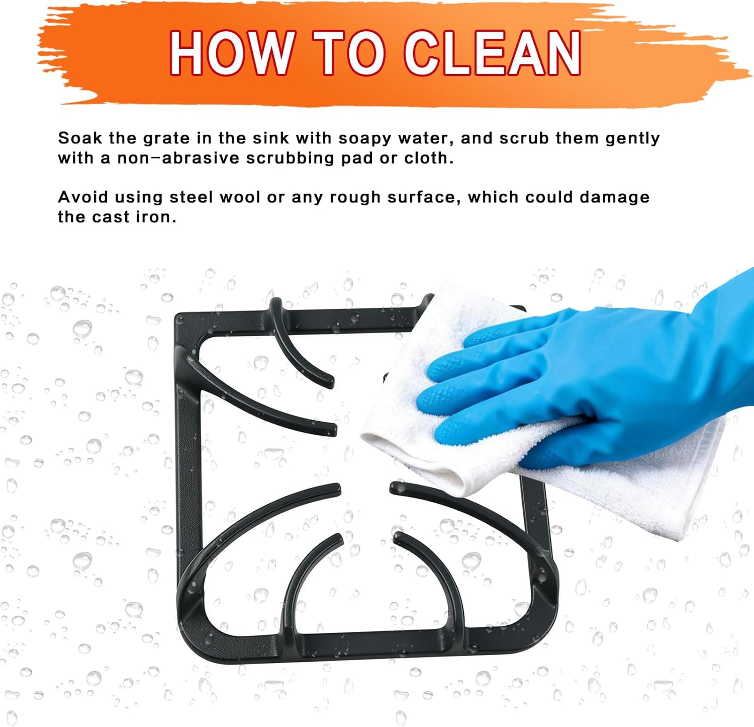 316202405 Stove Grate Replacement Parts for Frigidaire Kenmore Stove Parts General Electric Gas Range Parts Stove Surface Top Grate Metal Steel Rack (4 Pack)