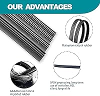 Vista 3 de 4 piezas de limpiaparabrisas para coche de 26 pulgadas, tiras de limpiaparabrisas de silicona sin marco, inserto sin esqueleto, tiras de silicona