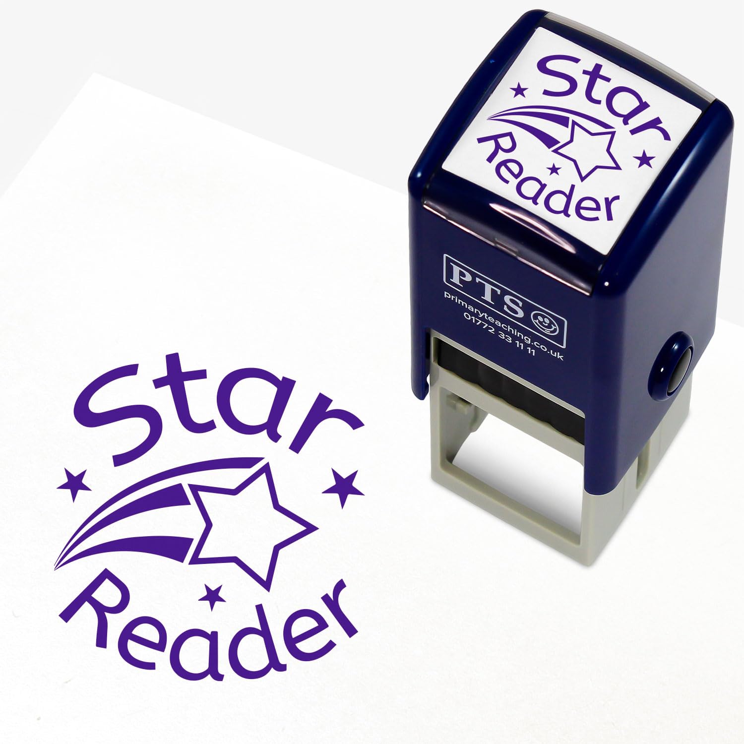 Primary Teaching Services Ltd Purple Star Reader Pre-Inked Stamper Ready To Use 25Mm (Purple)