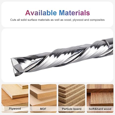 SpeTool Compression Spiral Router Bit 1/2 Inch Shank 3 Inch Cutting Length Extra Long UP&Down CNC Router Bits for Woodworking Milling Slot Mortise