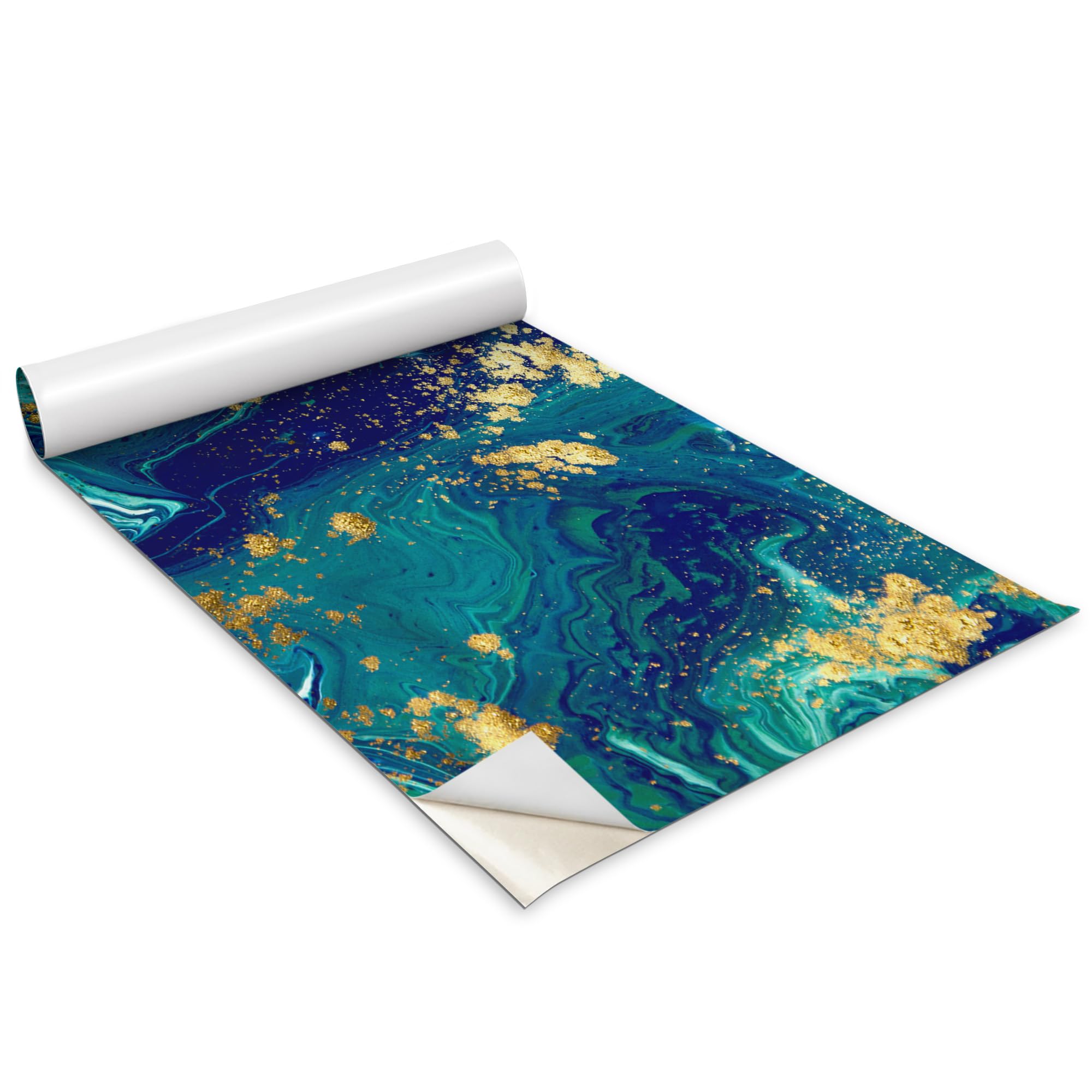Papier peint sticker autocollant de meuble marbre bleu pour rénover cuisine et chambre