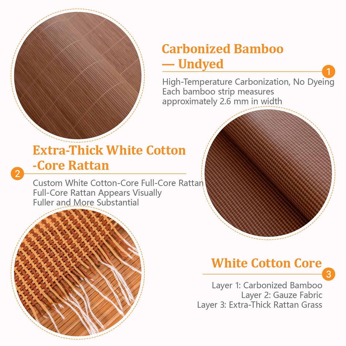Estera de Bambú Plegable Doble Cara Colchón de Verano Fresco, Esterilla de Ratán Transpirable para Cama Dormitorio, Estera De Bambú Plegable De Doble Cara para Cama,(70 * 190cm/27.5 * 74.8in)